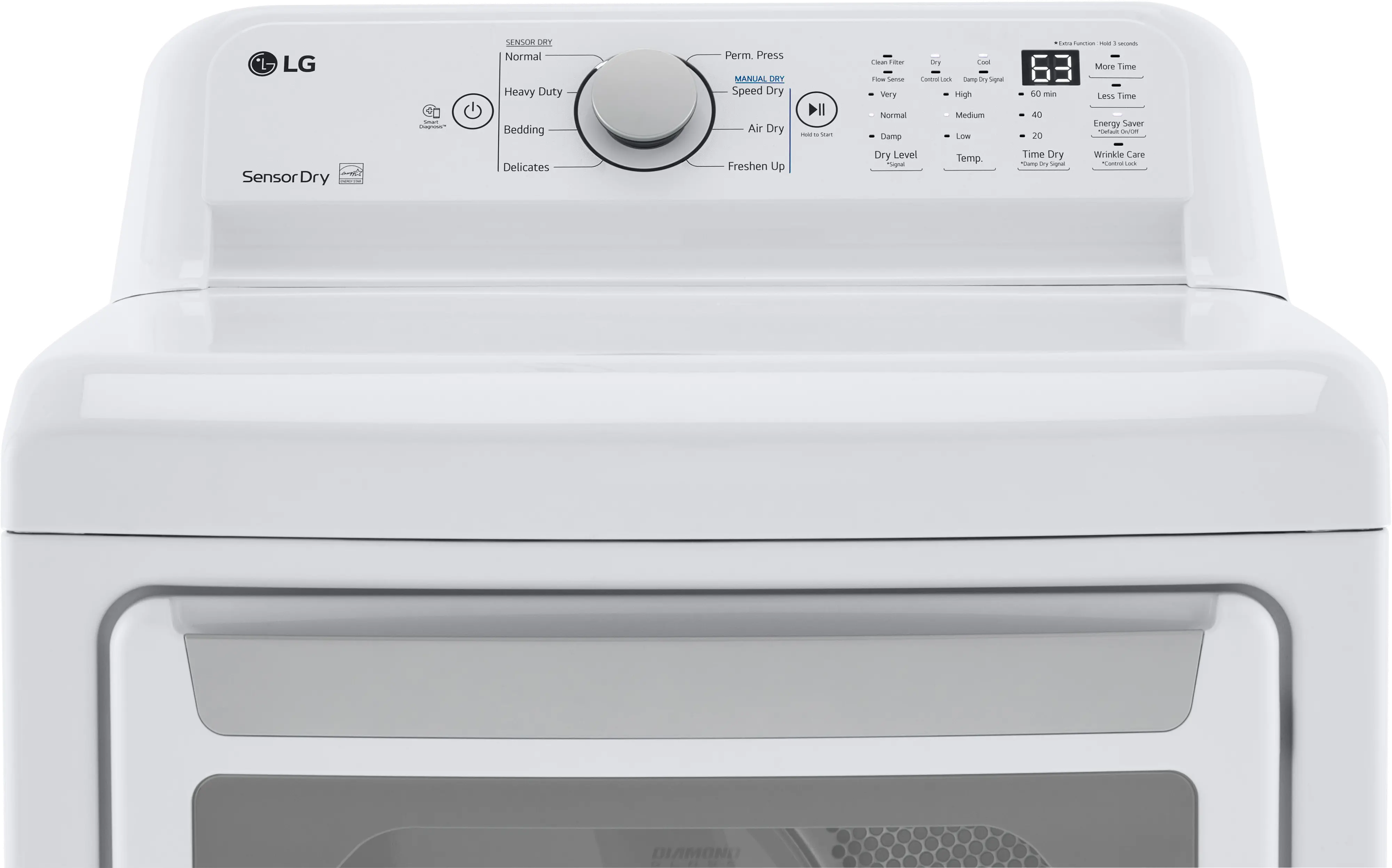 DLE7150W LG Rear Control Electric Dryer - White-2