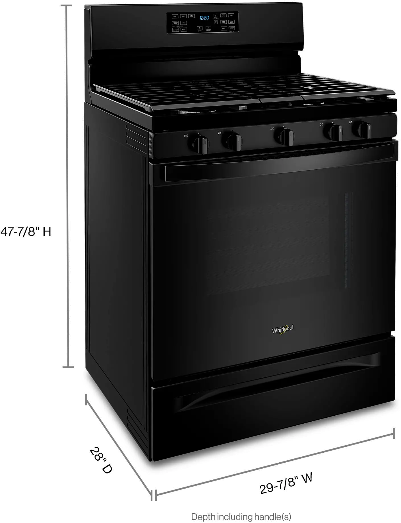 WFG550S0LB Whirlpool 5 cu ft Gas Range - Black-5