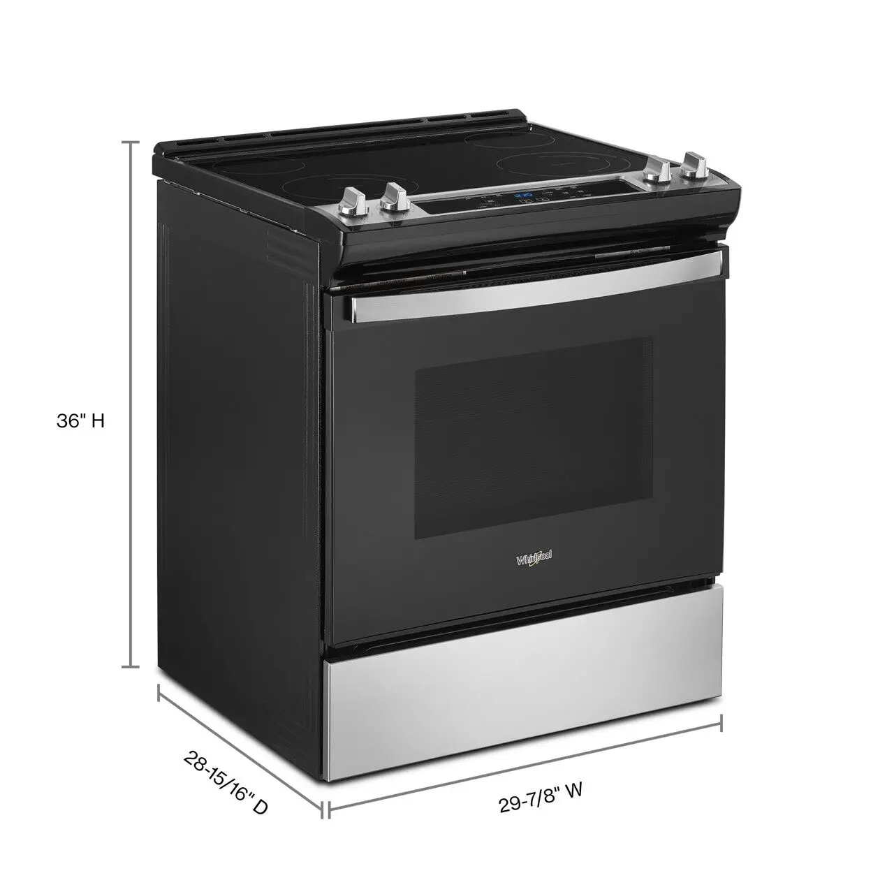 WEE515S0LS Whirlpool 4.8 cu ft Electric Range - Stainless Steel-8