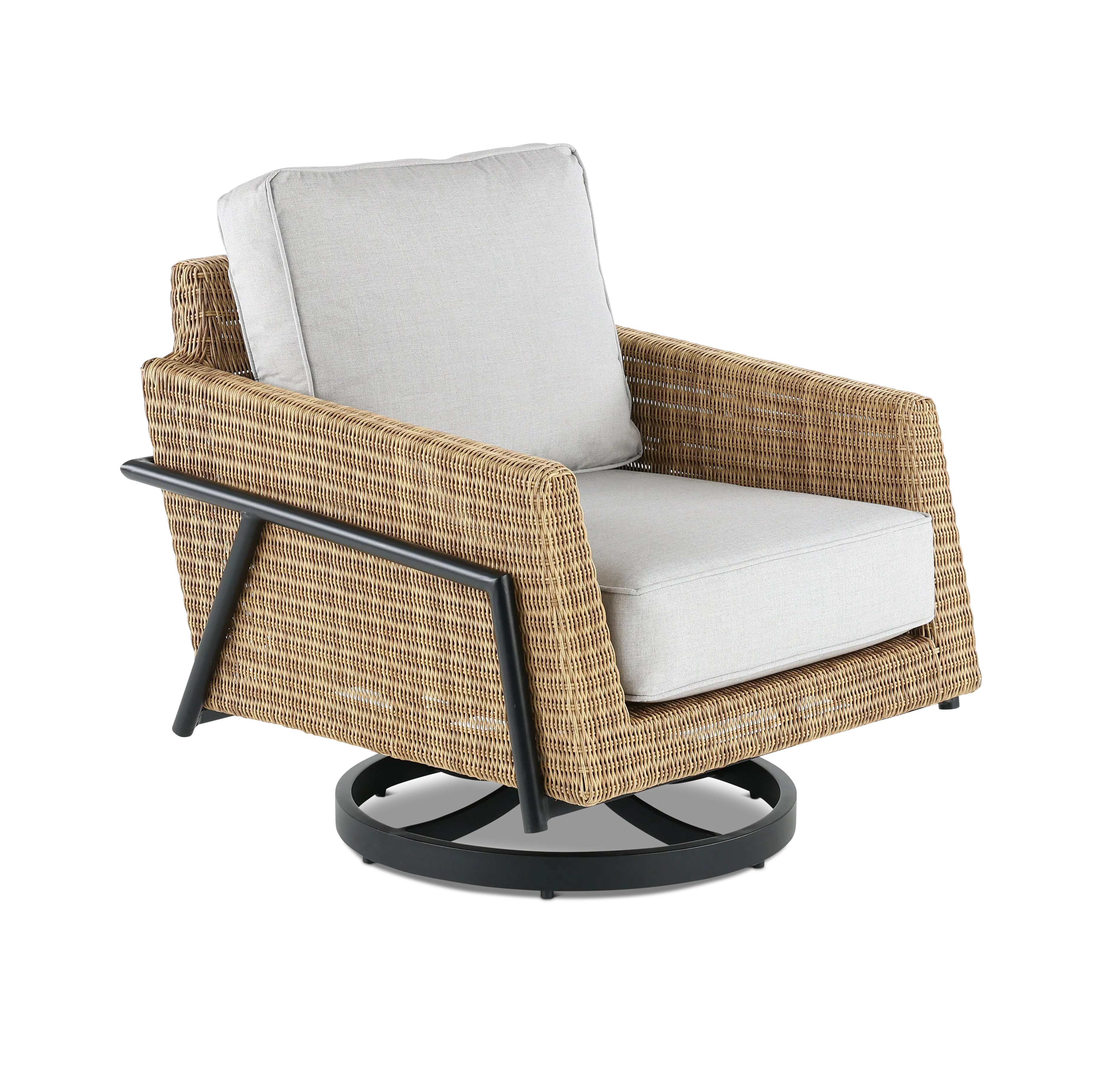 Jovi Swivel Gray Patio Lounge Chair-4