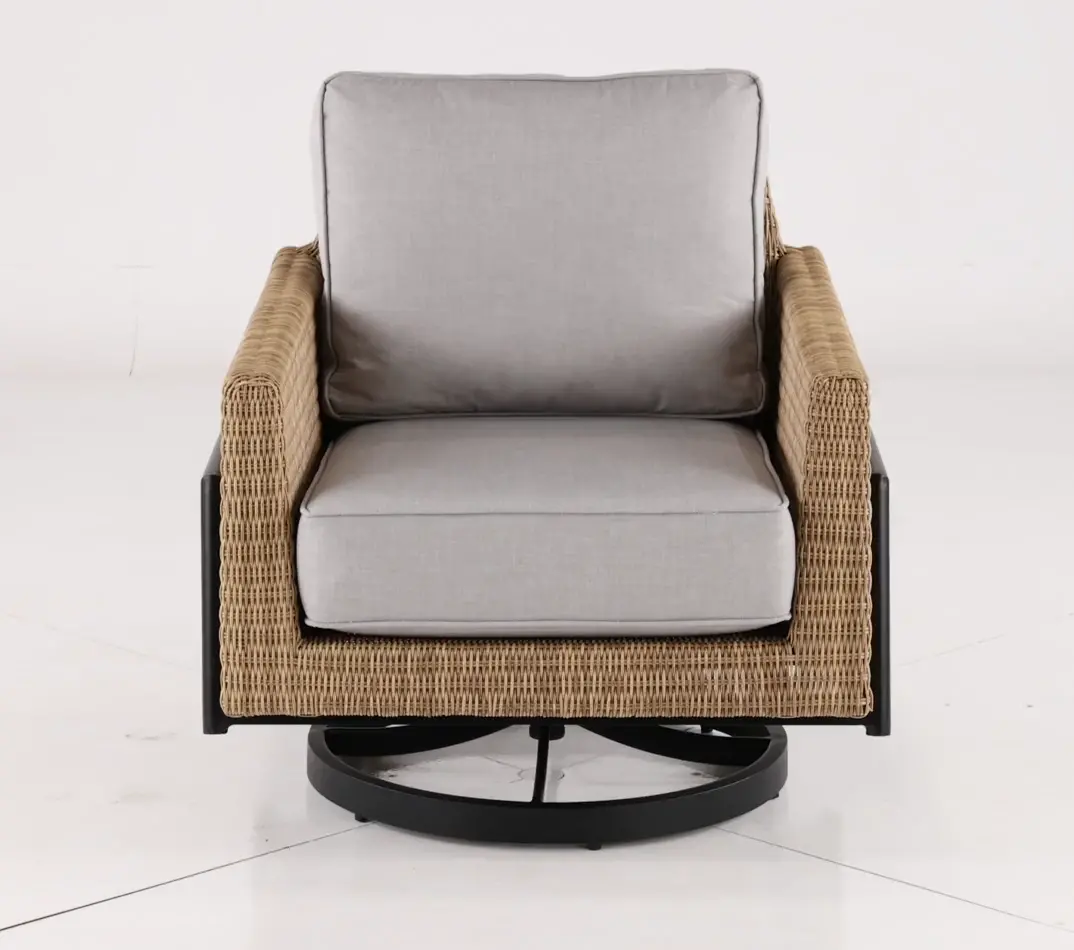 Jovi Swivel Gray Patio Lounge Chair-6