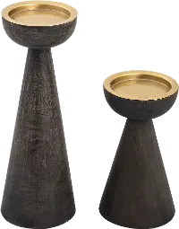 Small Barone Black and Gold Candleholder