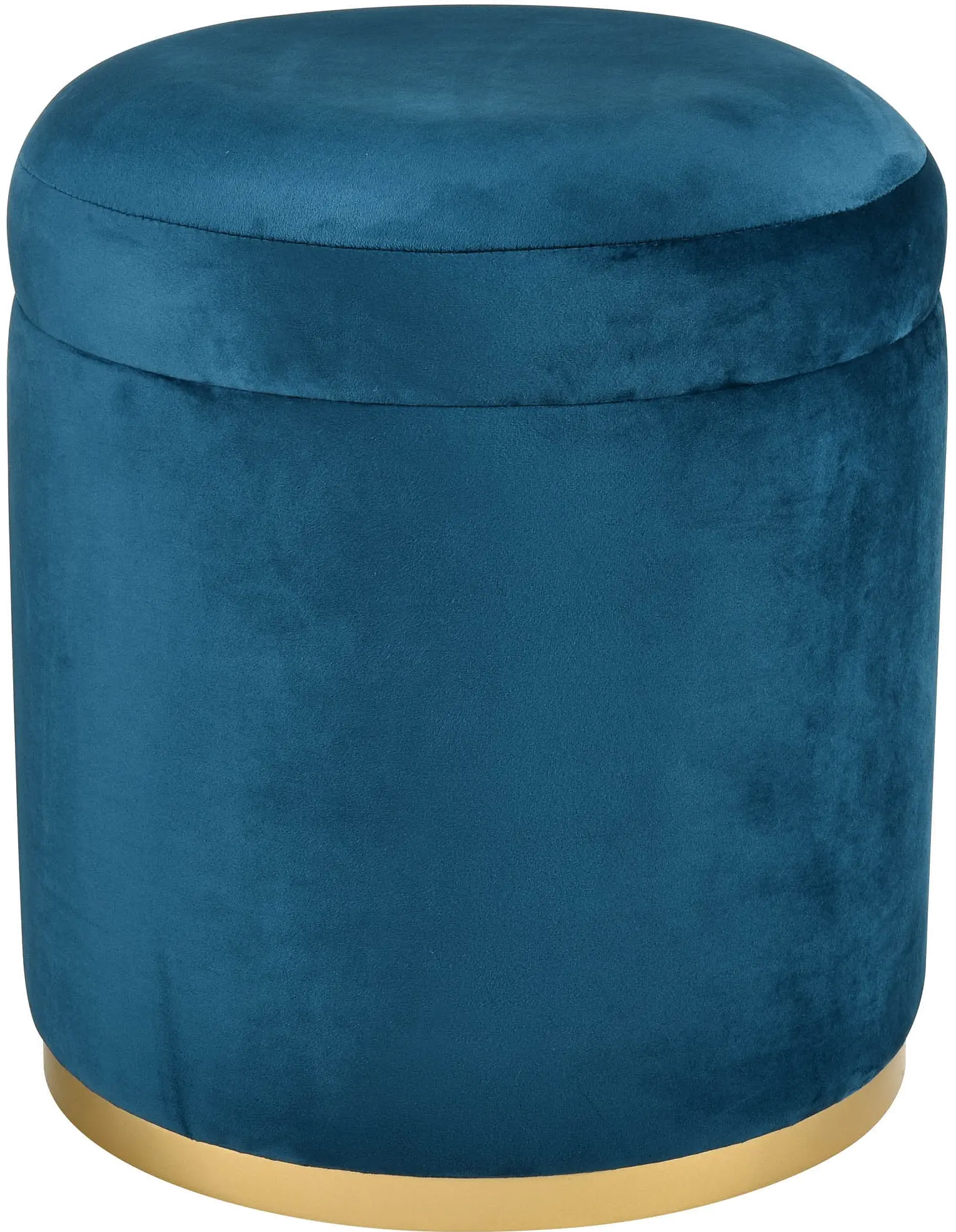 Raina Navy Modern Storage Ottoman-1