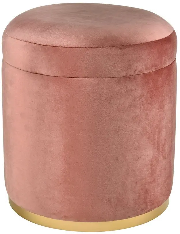 Raina Dusty Terracotta Storage Ottoman-1