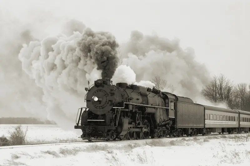 Train Tempered Glass With Foil Wall Art