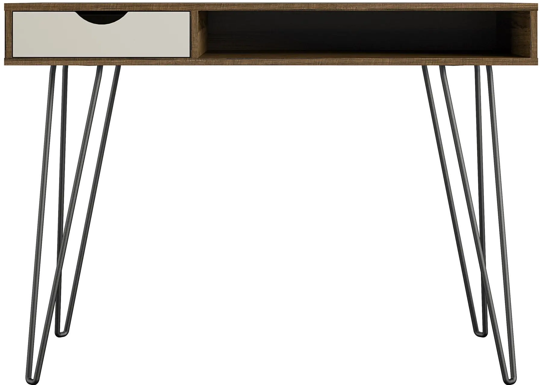 Concord Mid-Century Modern Brown Oak/Gray Computer Desk-1