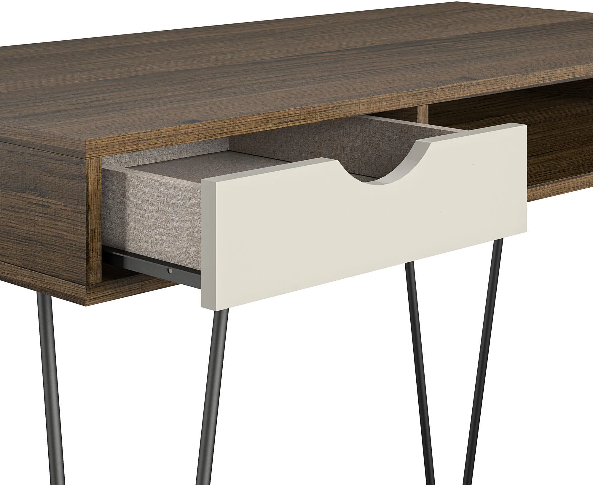 Concord Mid-Century Modern Brown Oak/Gray Computer Desk-6