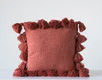 DF0667/RUSSET-PILLOW Russet Woven Pillow With Tassels