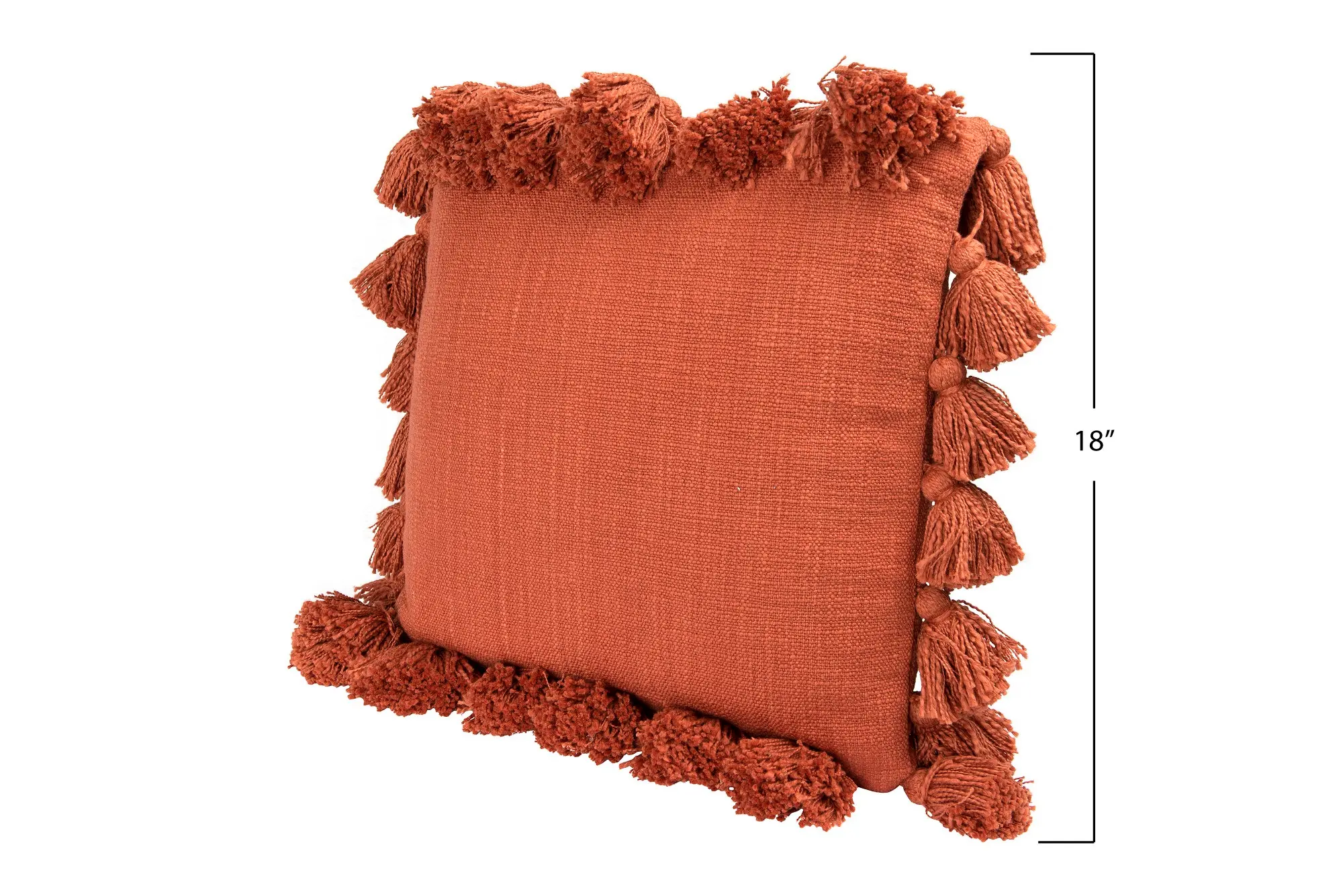 DF0667/RUSSET-PILLOW Russet Woven Pillow With Tassels-1