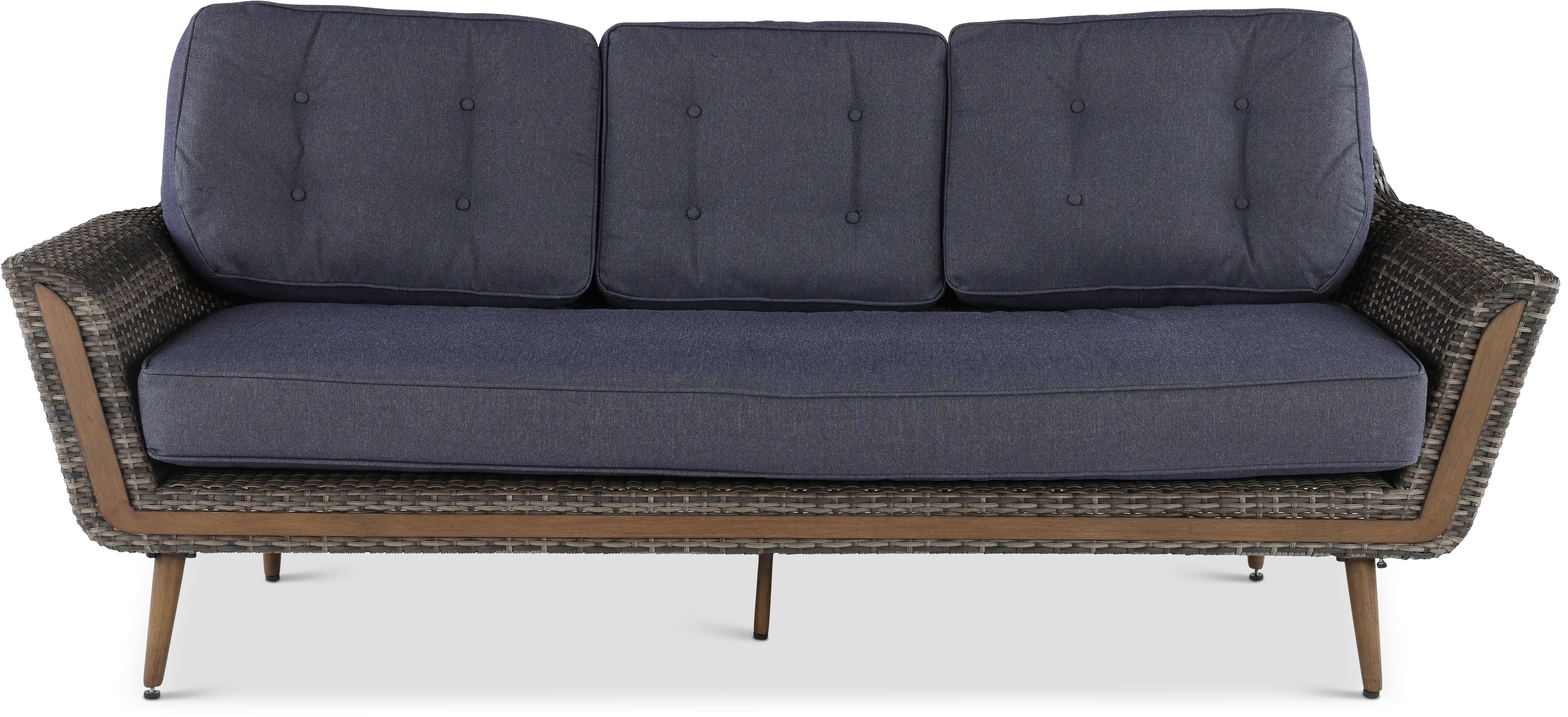 FG-ETNSF Drew & Jonathan Home Eton Navy Linen and Wicker Patio Sofa-1