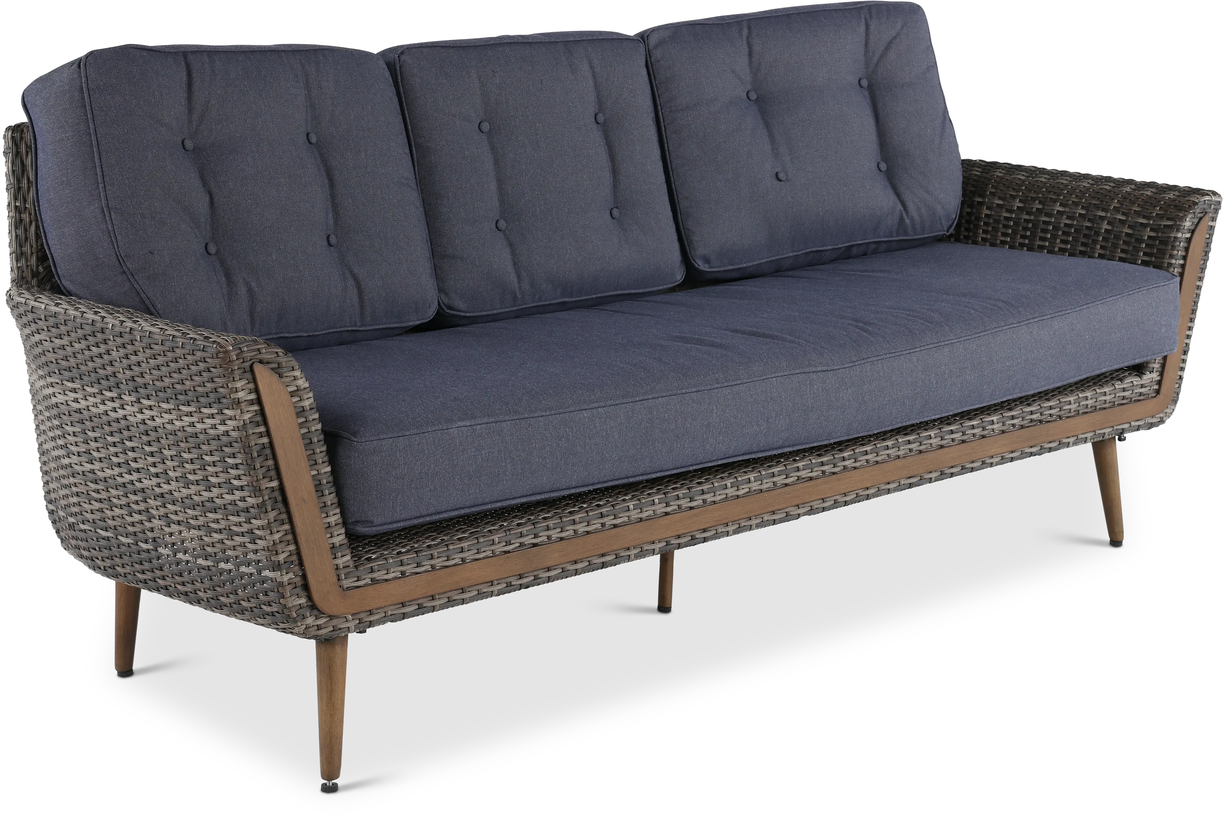 FG-ETNSF Drew & Jonathan Home Eton Navy Linen and Wicker Patio Sofa-4
