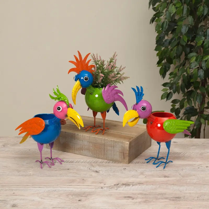 Assorted Metal Toucan Planter