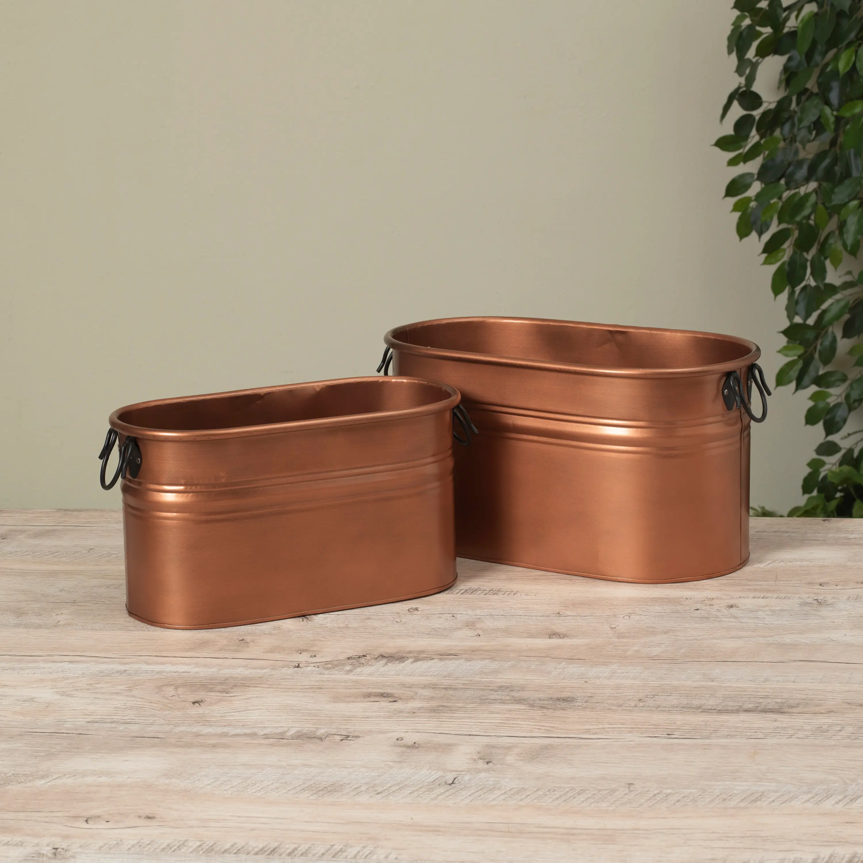Small Antique Copper Metal Bucket-1