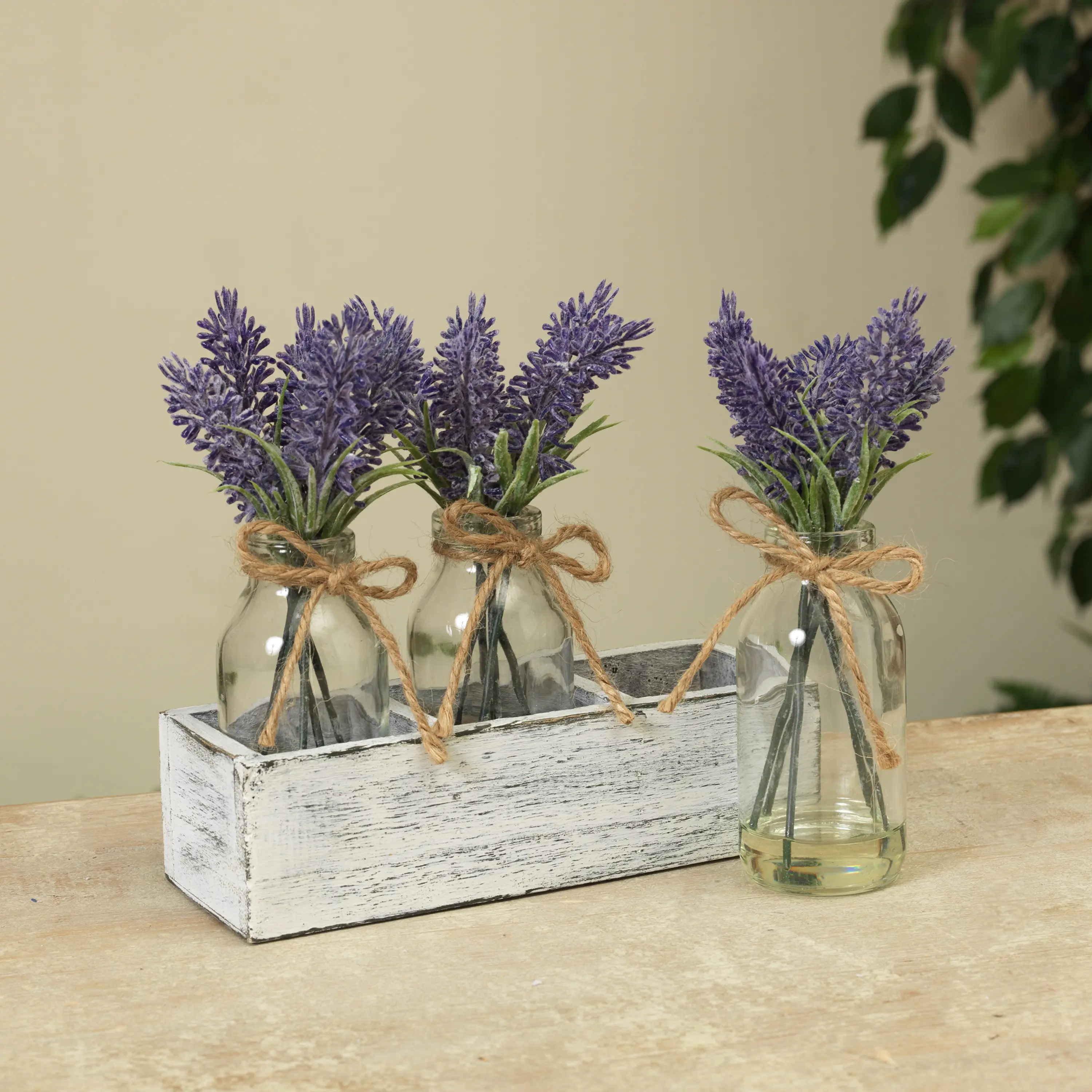 Lavender in Glass Vase With Holder-1