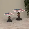 Large Wood and Metal American Stands