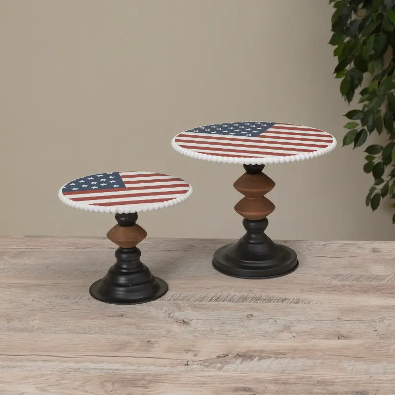 Large Wood and Metal American Stands