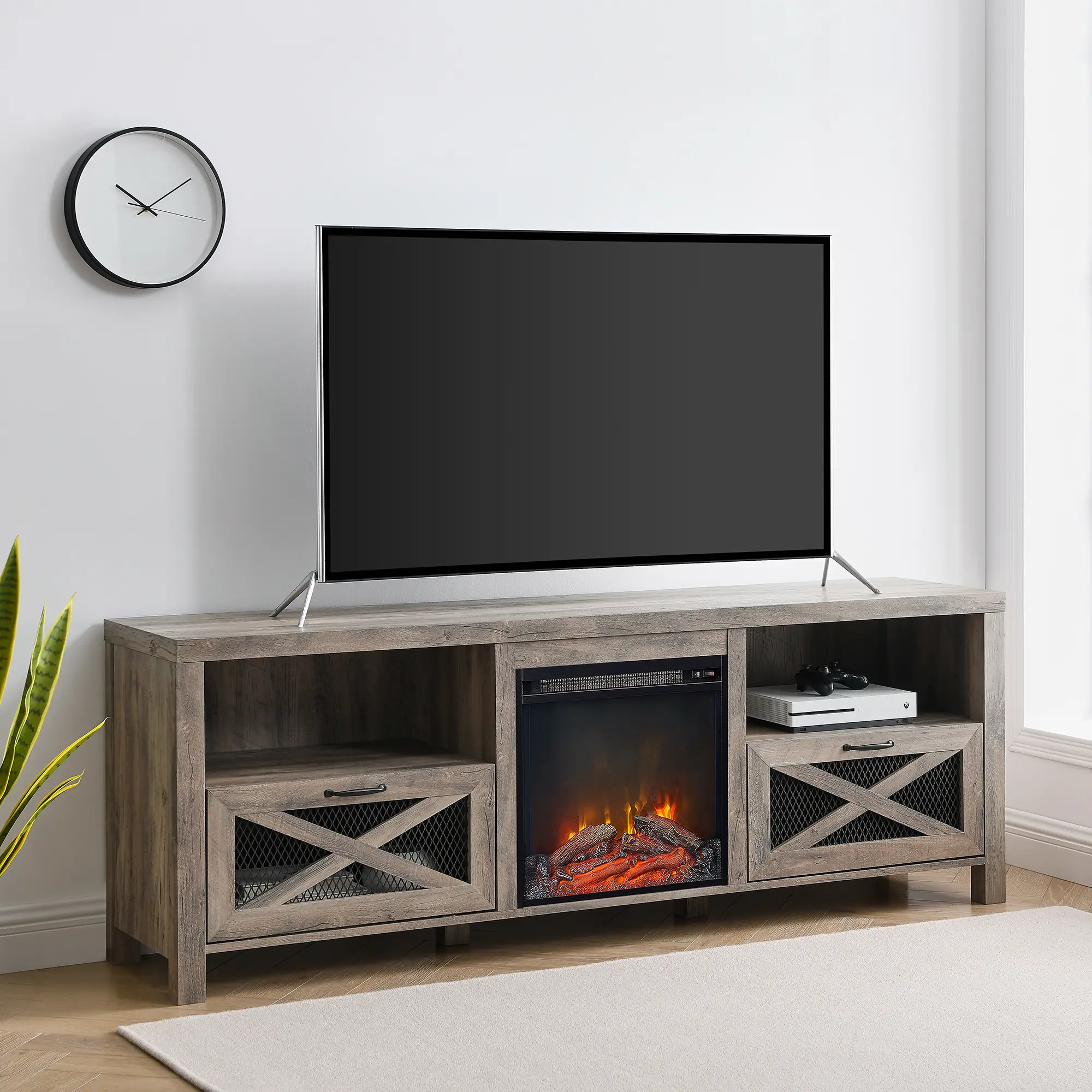 W70FPABGW Walter Gray 70  Fireplace TV Stand - Walker Edison-2
