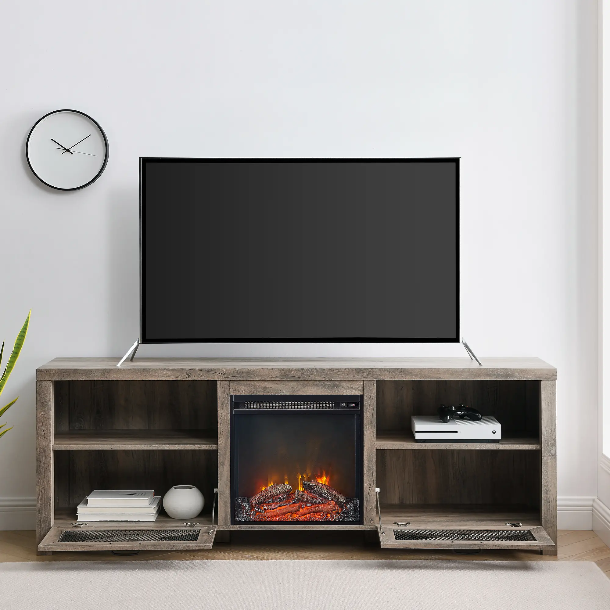 W70FPABGW Walter Gray 70  Fireplace TV Stand - Walker Edison-3