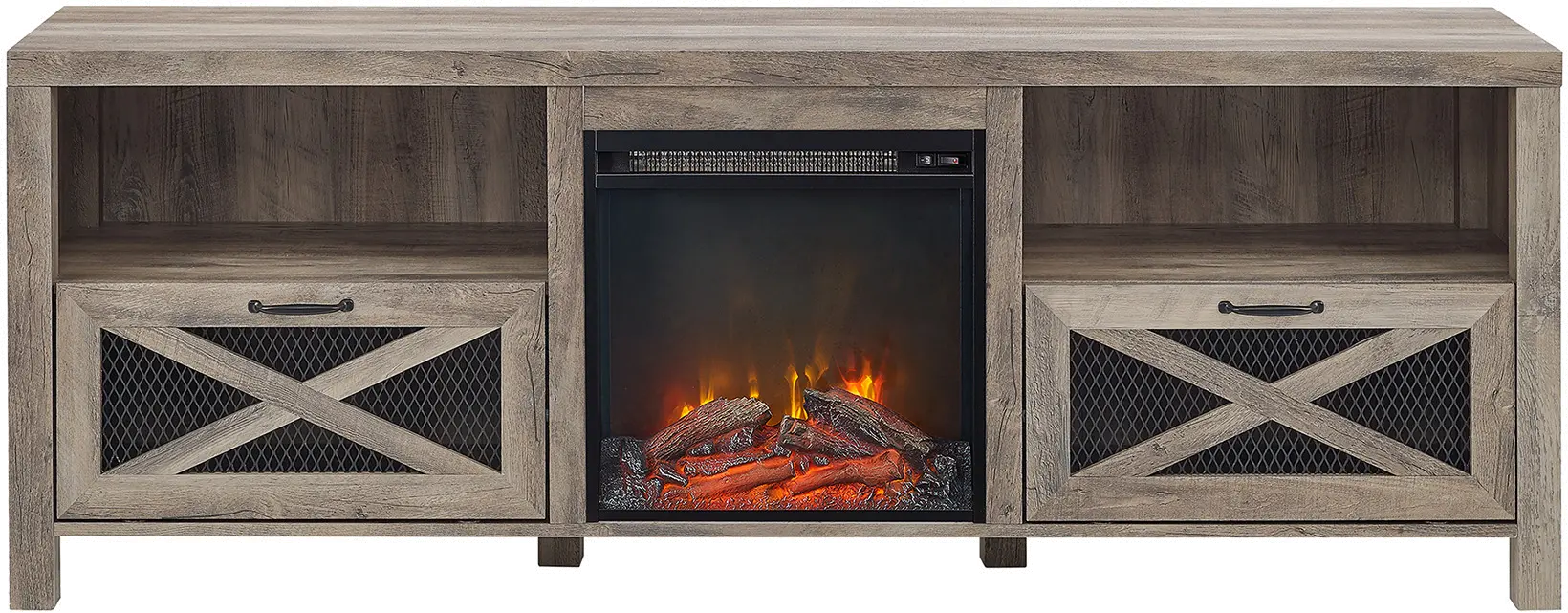 W70FPABGW Walter Gray 70  Fireplace TV Stand - Walker Edison-1