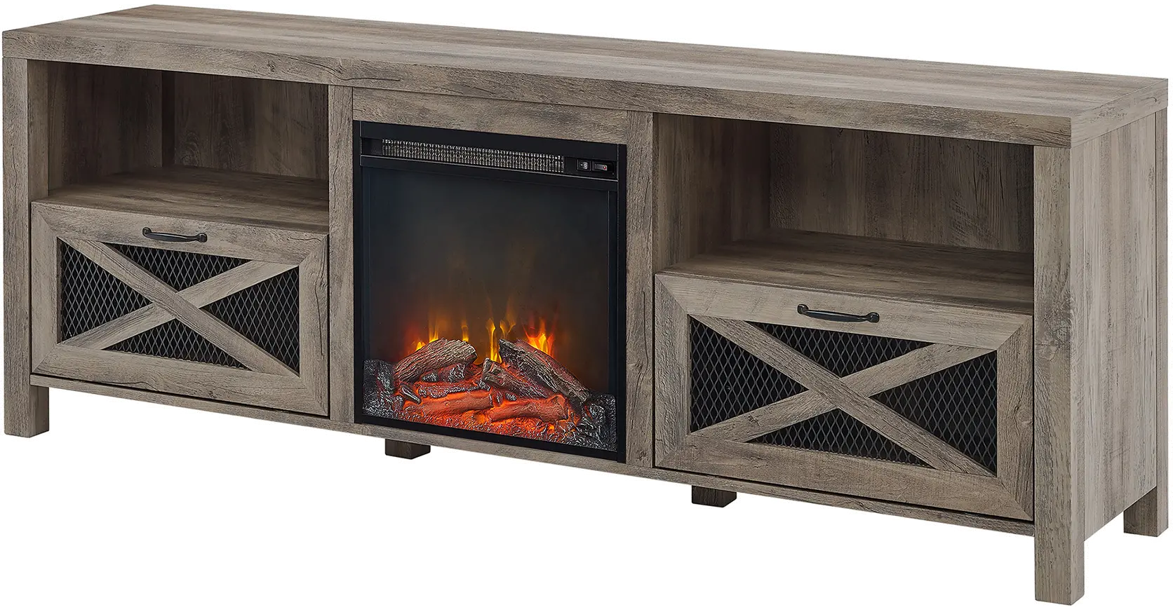 W70FPABGW Walter Gray 70  Fireplace TV Stand - Walker Edison-4
