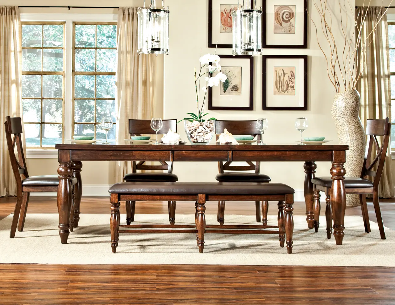 Kingston Brown 6 Piece Dining Set-2