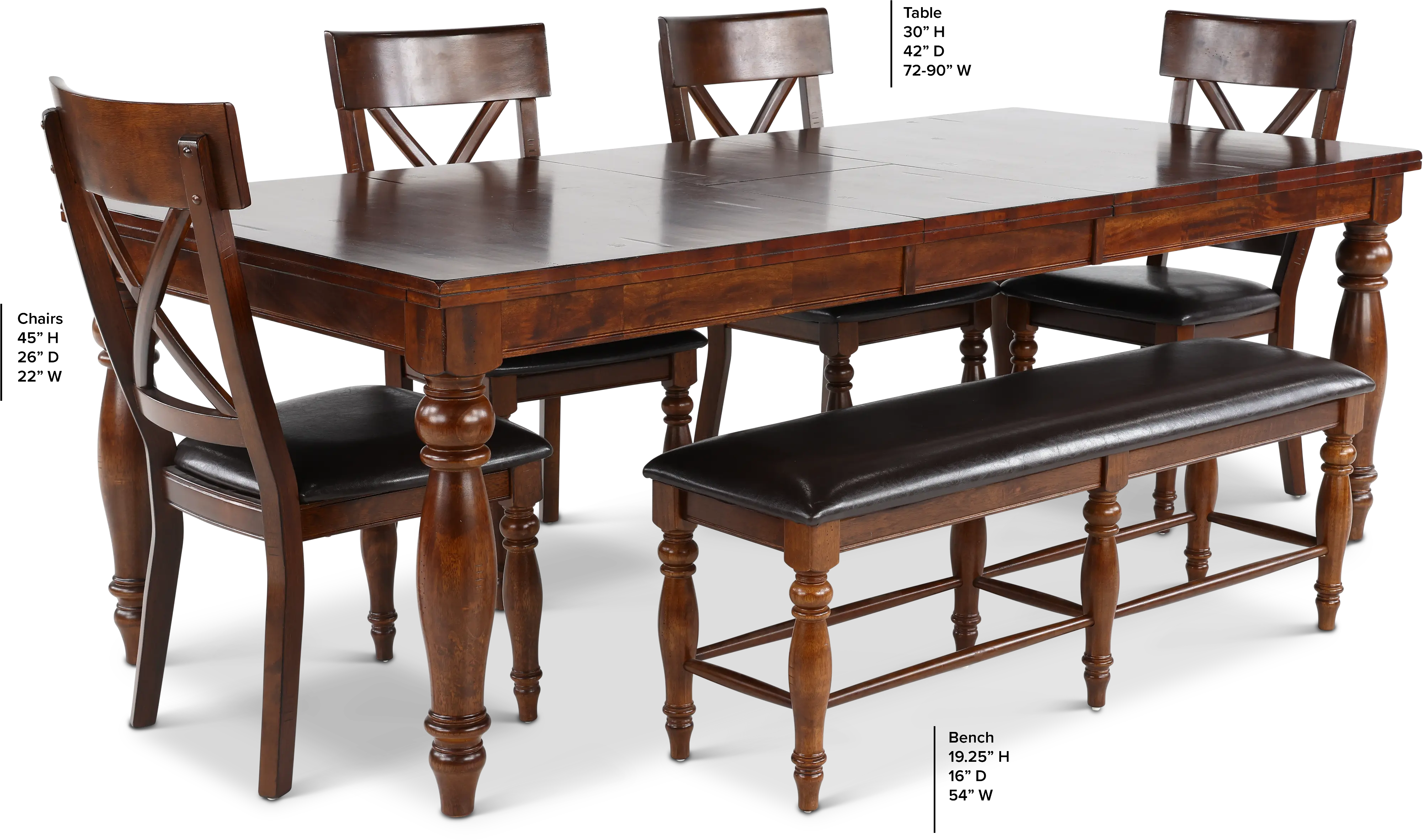 Kingston Brown 6 Piece Dining Set-3