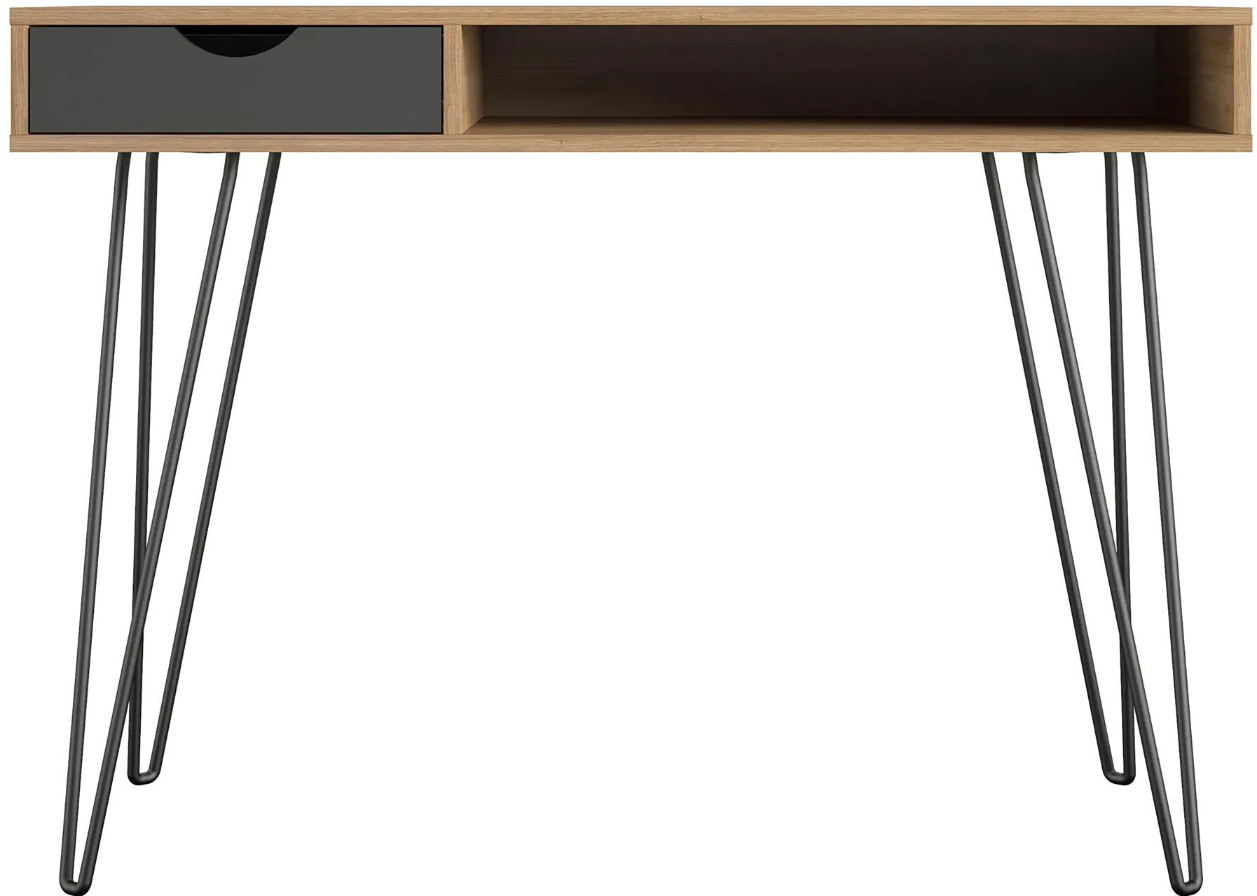 Concord Mid-Century Modern Natural/Black Computer Desk-1