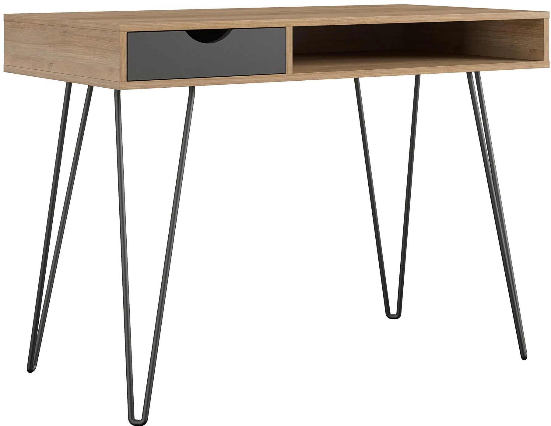 Concord Mid-Century Modern Natural/Black Computer Desk-4
