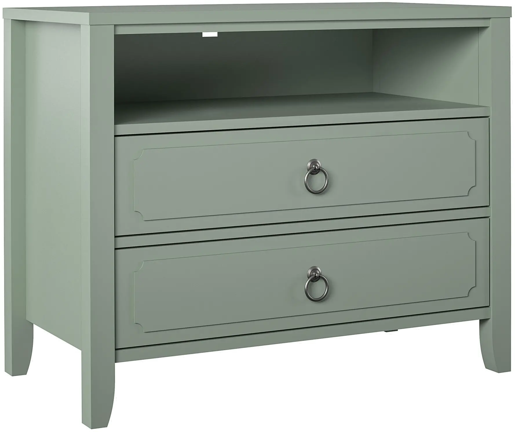 Her Majesty Cottage Pale Green 2-Drawer Nightstand-1