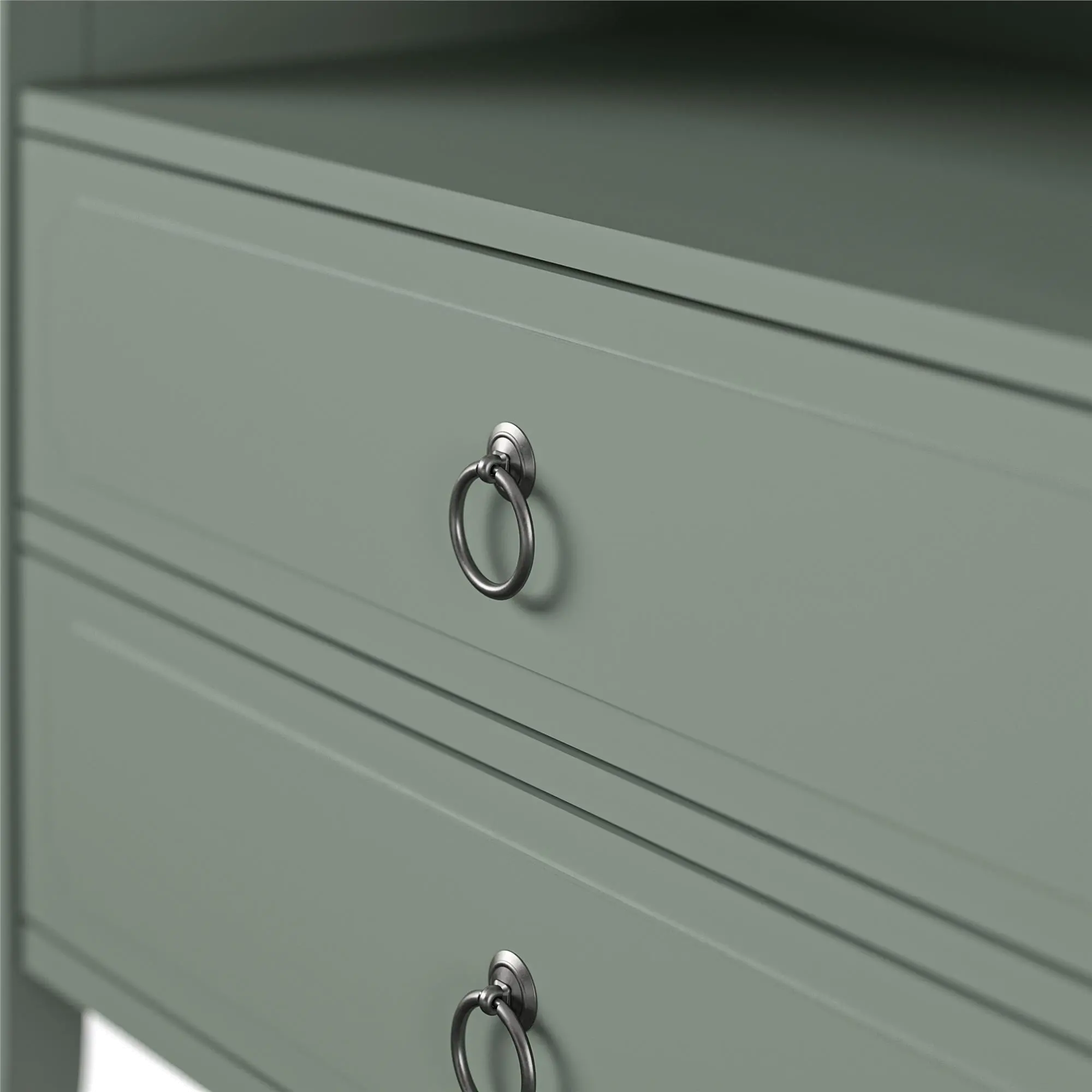 Her Majesty Cottage Pale Green 2-Drawer Nightstand-6