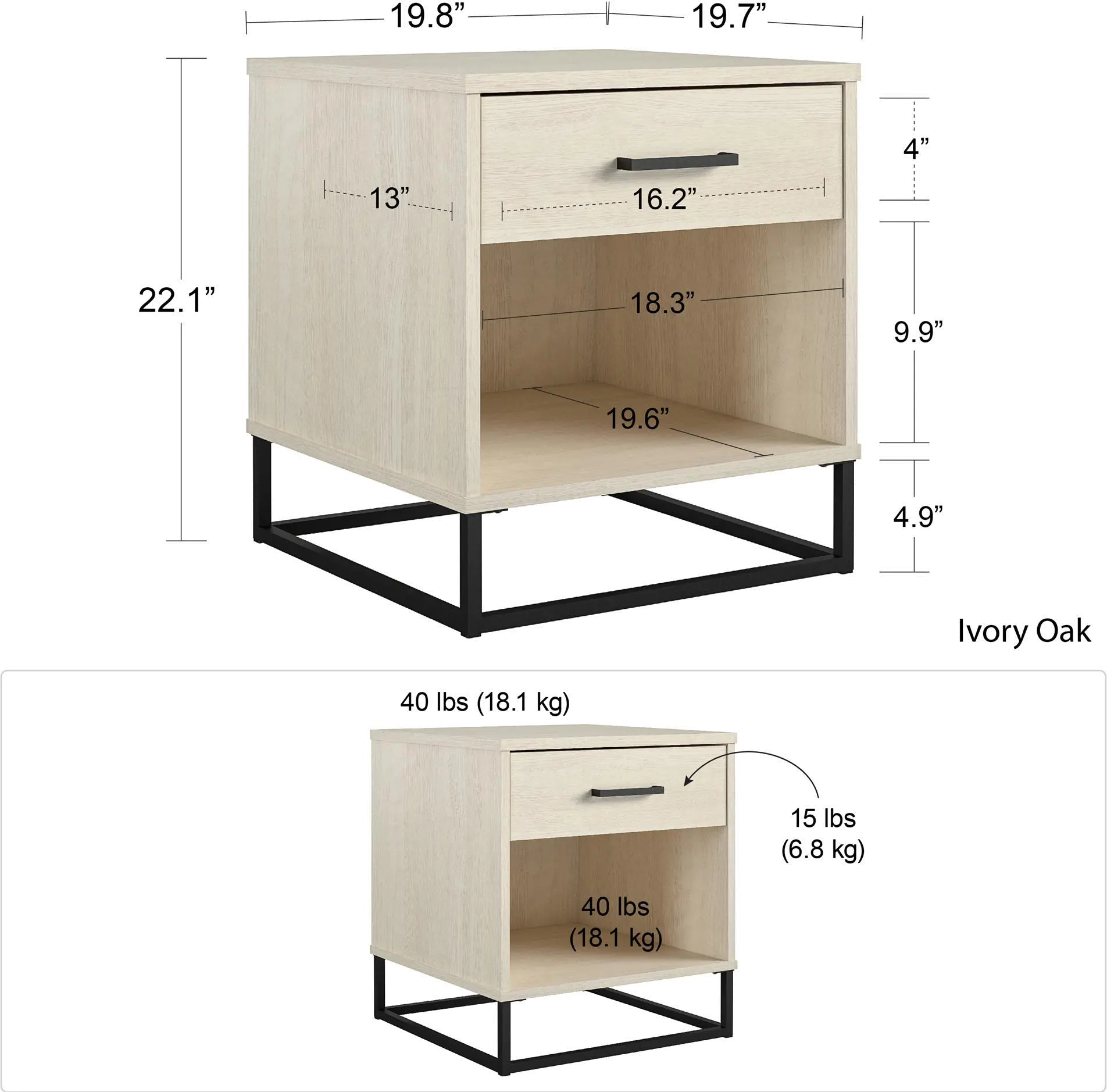 Kelly Transitional Ivory Oak Nightstand-8
