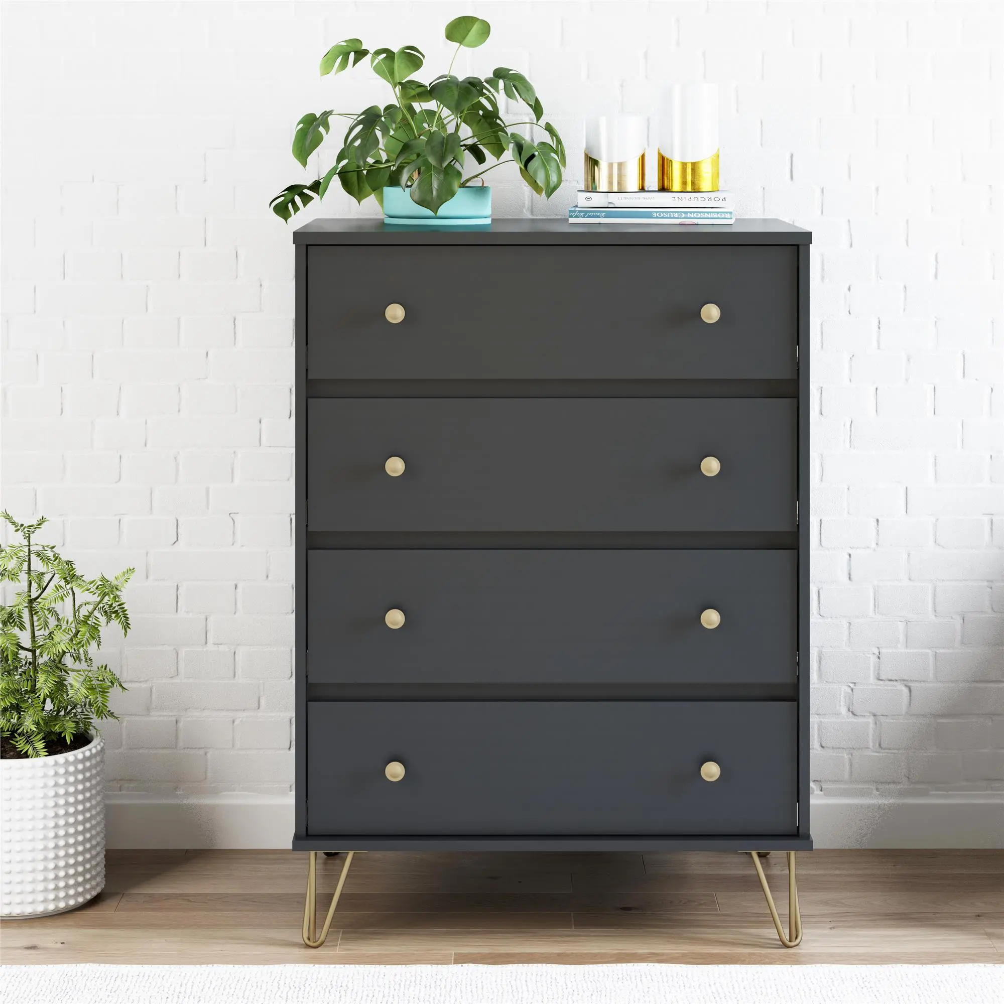 Owen Contemporary Black 4-Drawer Dresser-2