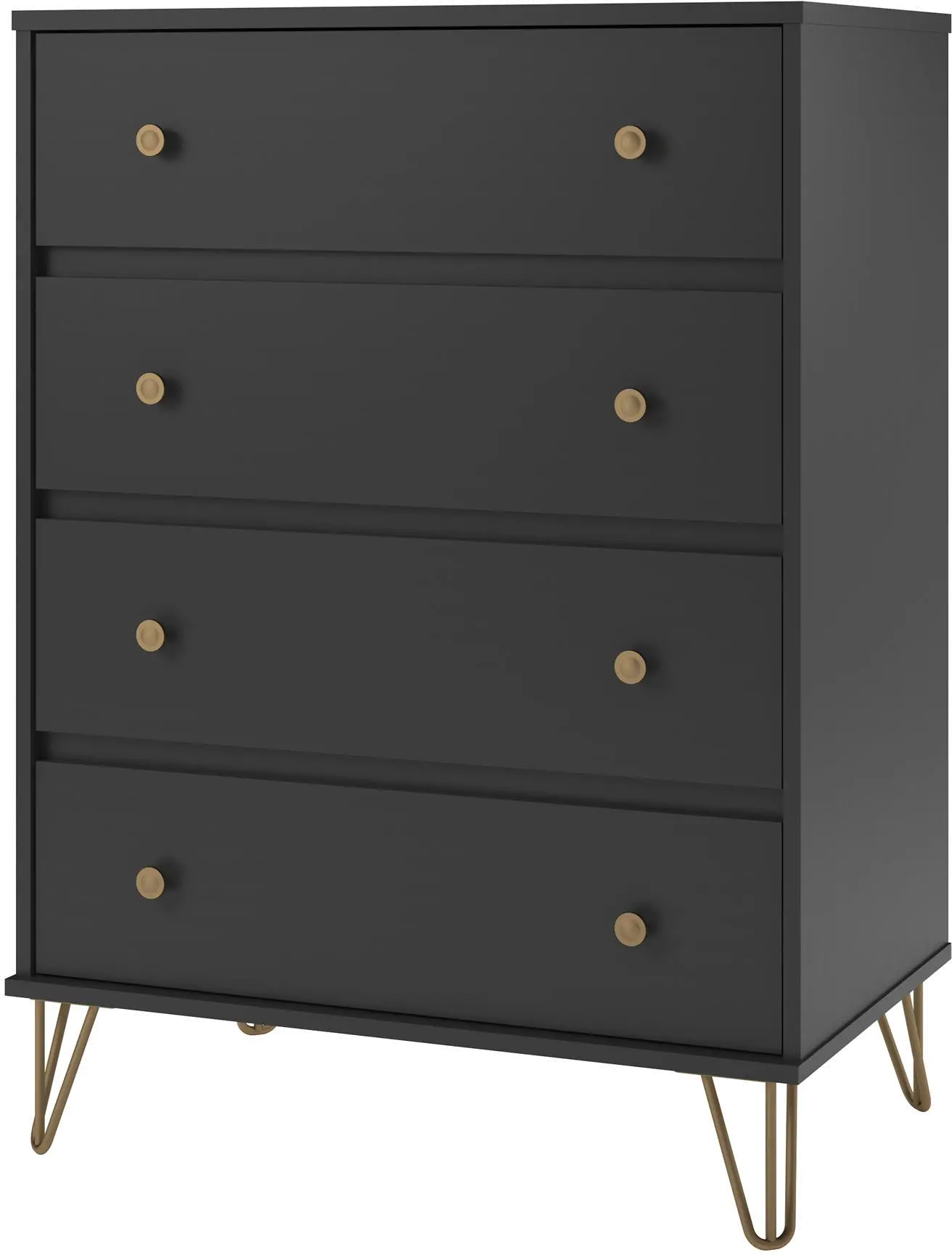 Owen Contemporary Black 4-Drawer Dresser-4