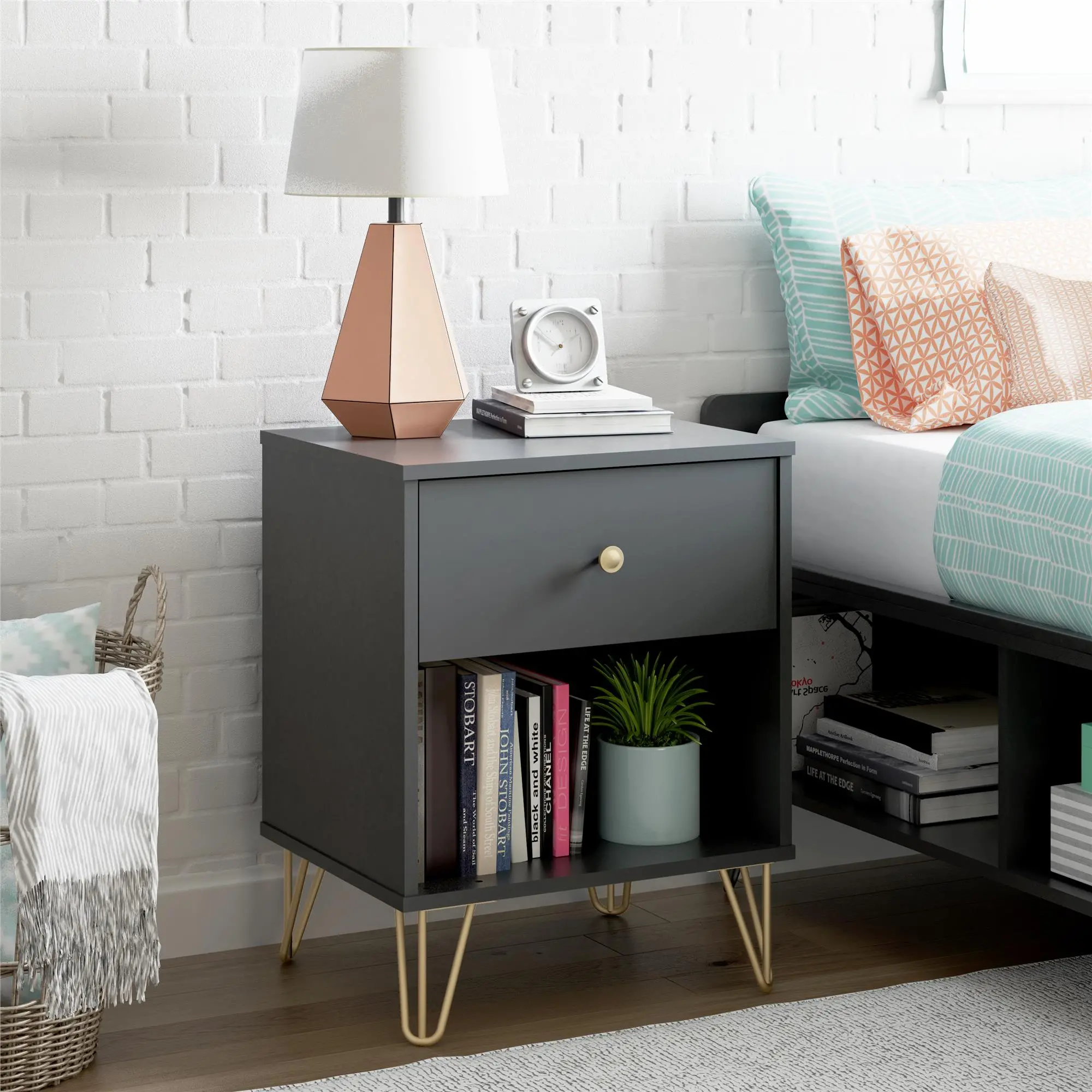 Owen Contemporary Black Nightstand-2