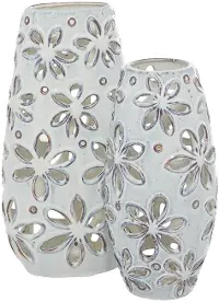 Large Flowered Ceramic 13  Vase