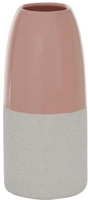 Pink and White Ceramic Vase-1