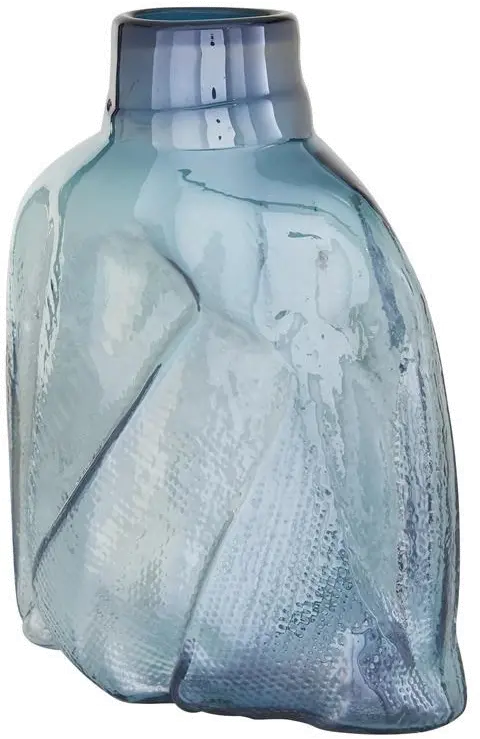 12 Inch Blue Glass Vase-1