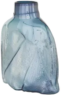 12 Inch Blue Glass Vase