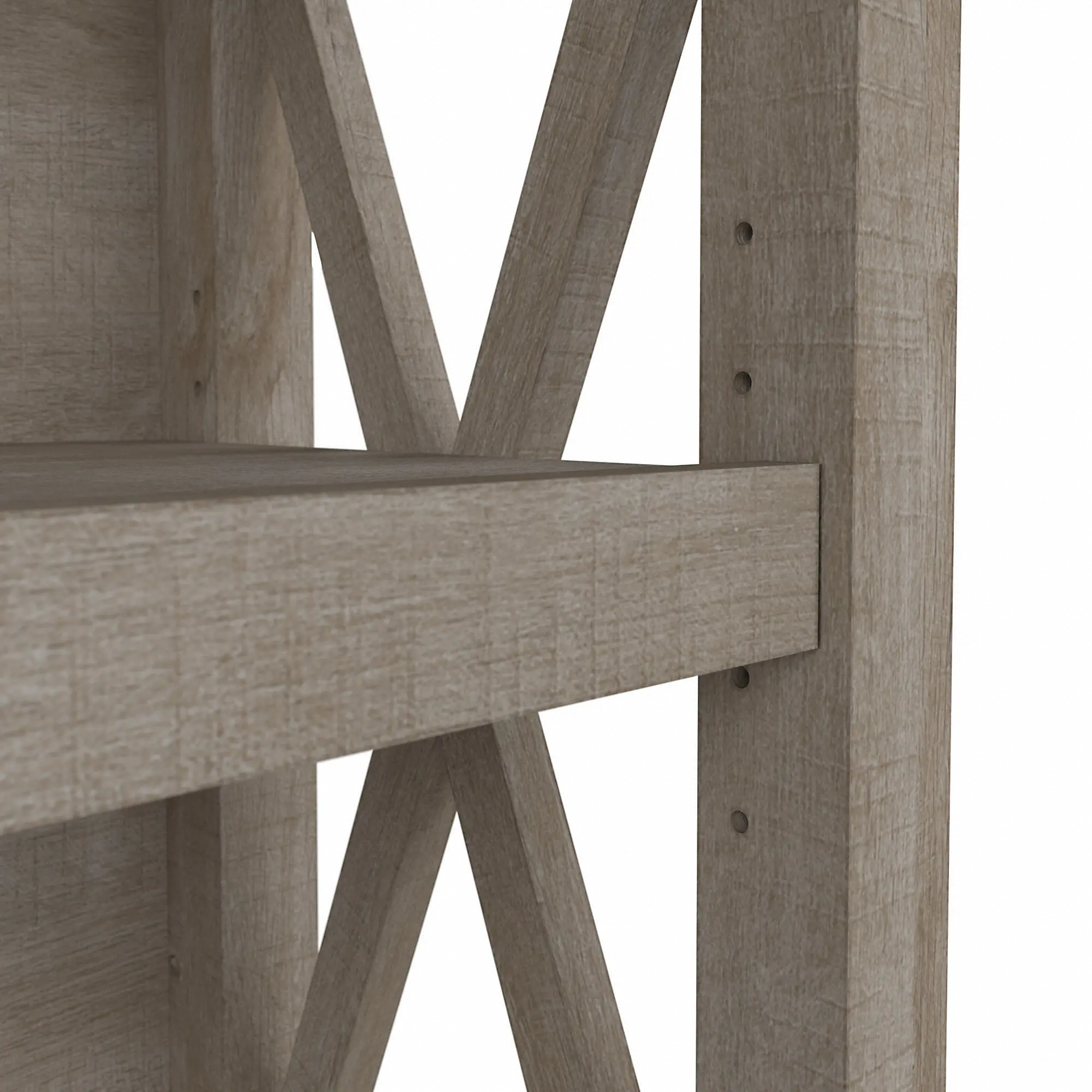 KWB124WG-03 Key West Farmhouse Washed Gray 2-Shelf Bookcase - Bush Furniture-4