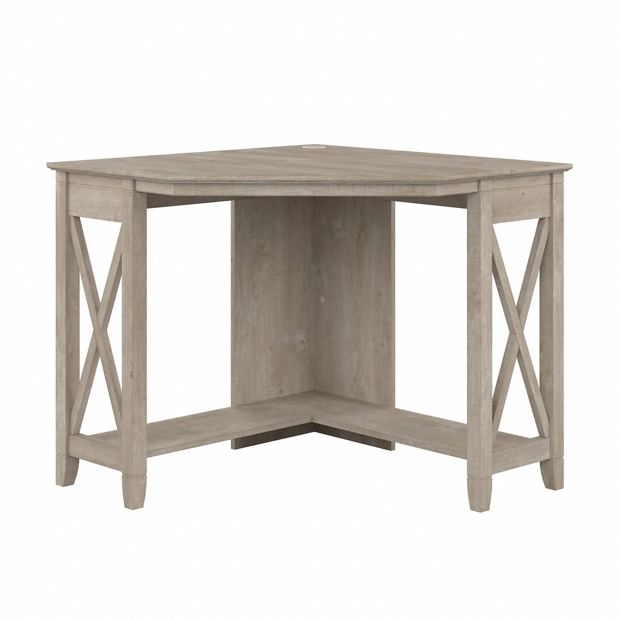 KWD134WG-03 Key West Farmhouse Washed Gray Corner Desk-3