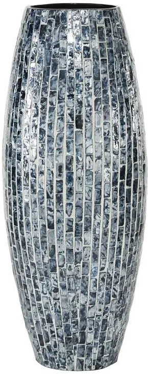Mother of Pearl Blue Lacquer 19 Inch Vase-1