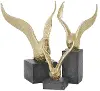 Small Black and Gold Bird Sculpture