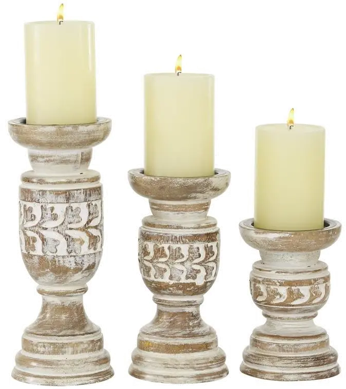 8  Rustic Wood Candle Holder-1