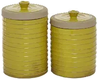 Farmhouse Chic Yellow Stoneware Canister