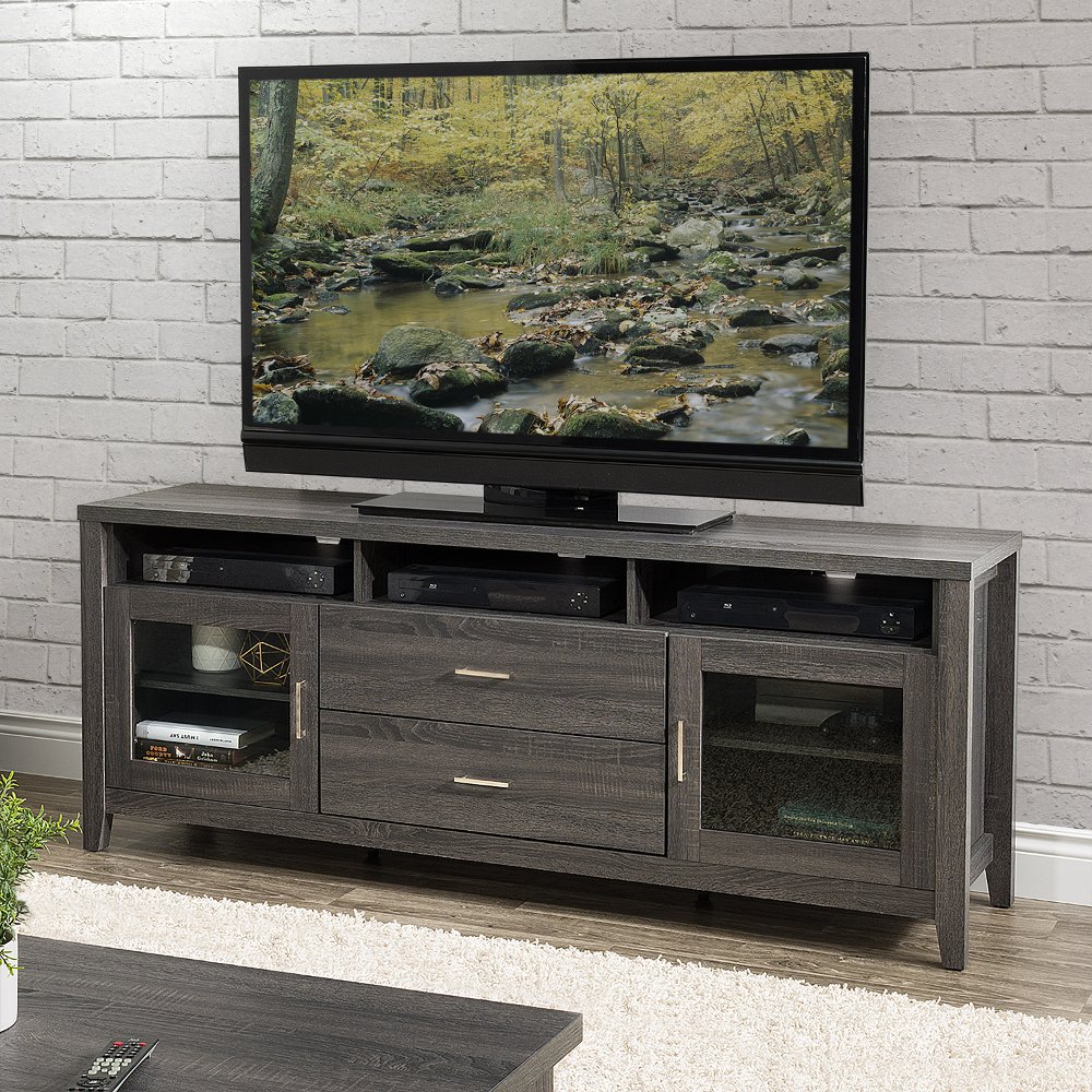 Hollywood Contemporary 70" Dark Grey TV Cabinet with Drawers