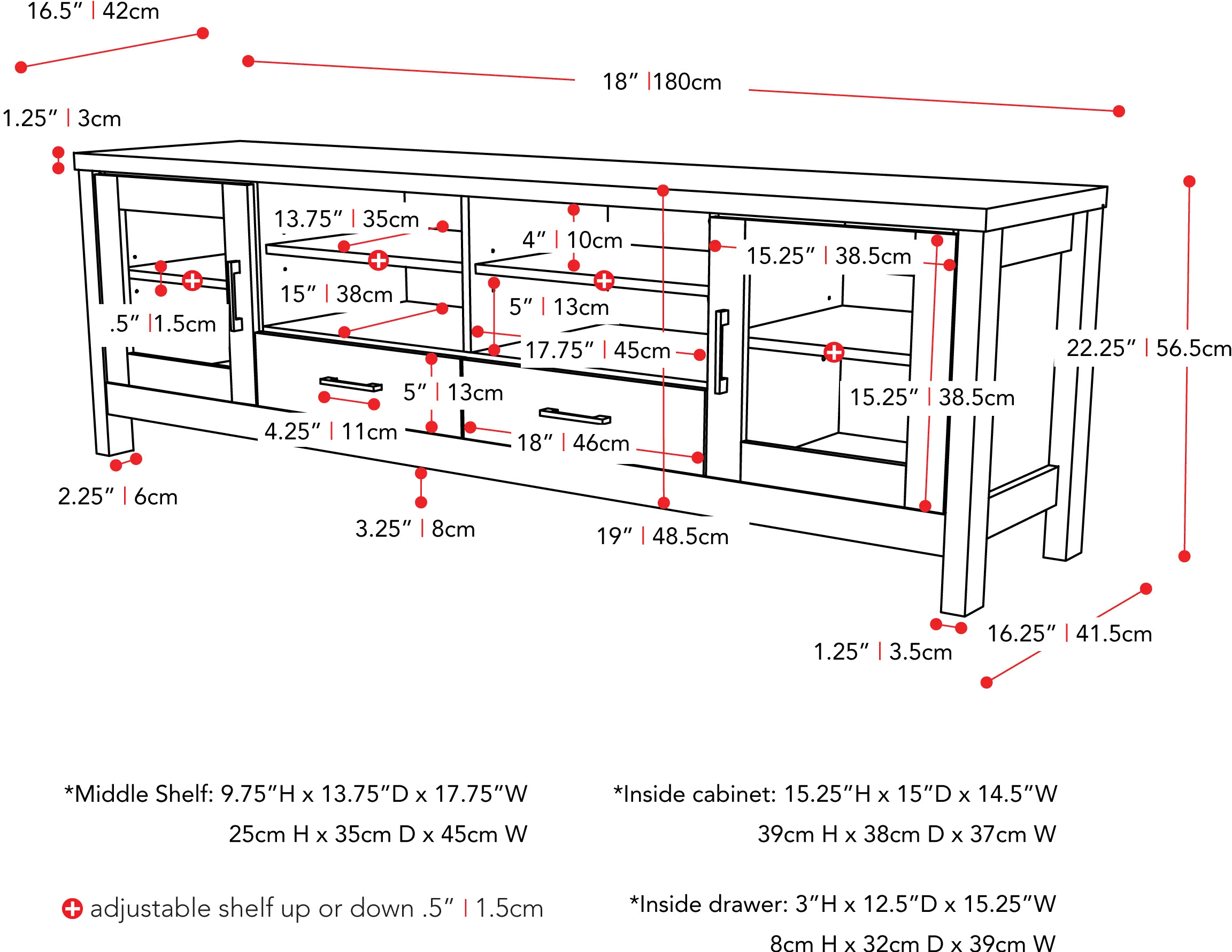 Hollywood Contemporary 71  Dark Grey TV Cabinet-8