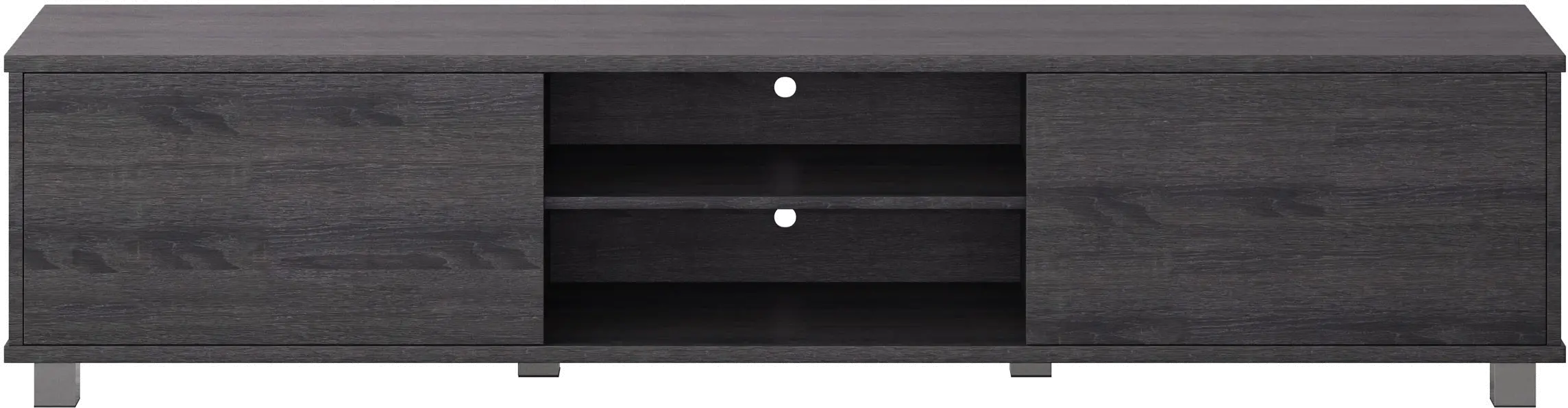 Hollywood Modern 71  Dark Grey Wood Grain TV Stand with Doors-1