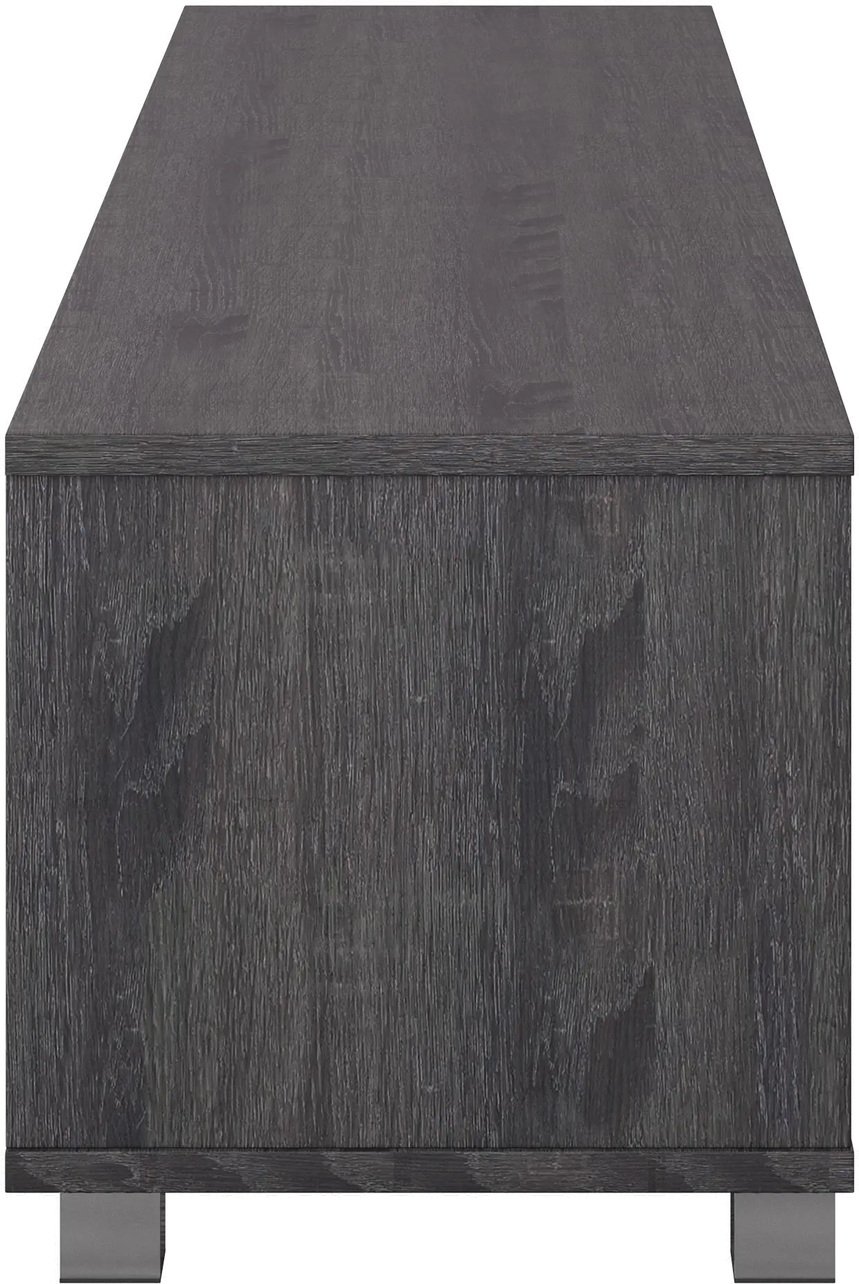 Hollywood Modern 71  Dark Grey Wood Grain TV Stand with Doors-4