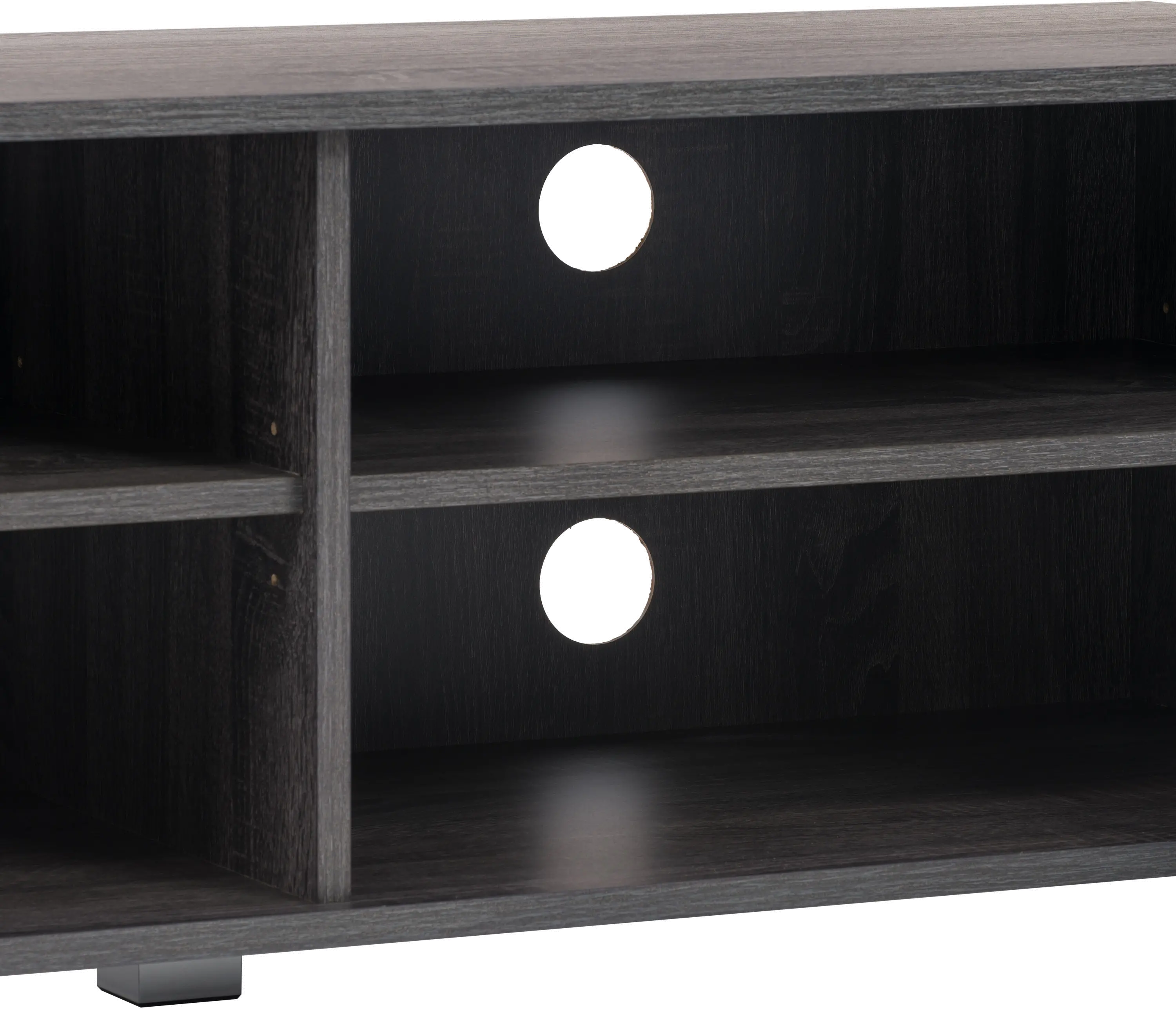 Hollywood Modern 71  Dark Grey Wood Grain TV Stand with Doors-6