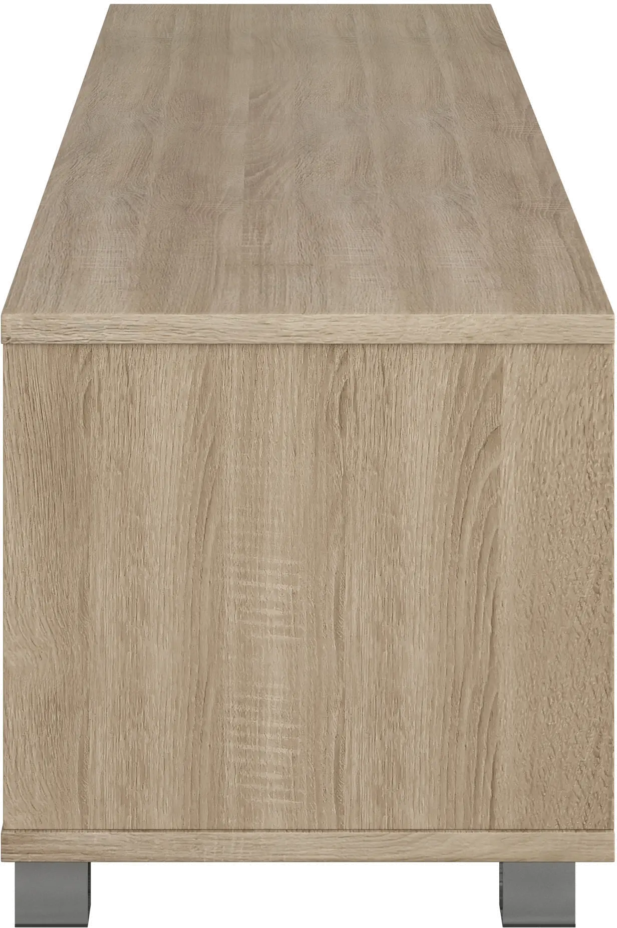 Hollywood Modern 71  White and Brown Wood Grain TV Stand with Doors-4